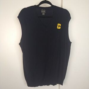 Jos A Banks Collegiate Preppy Frat  V-neck 100% Cashmere Vest Mens Size XL Blue